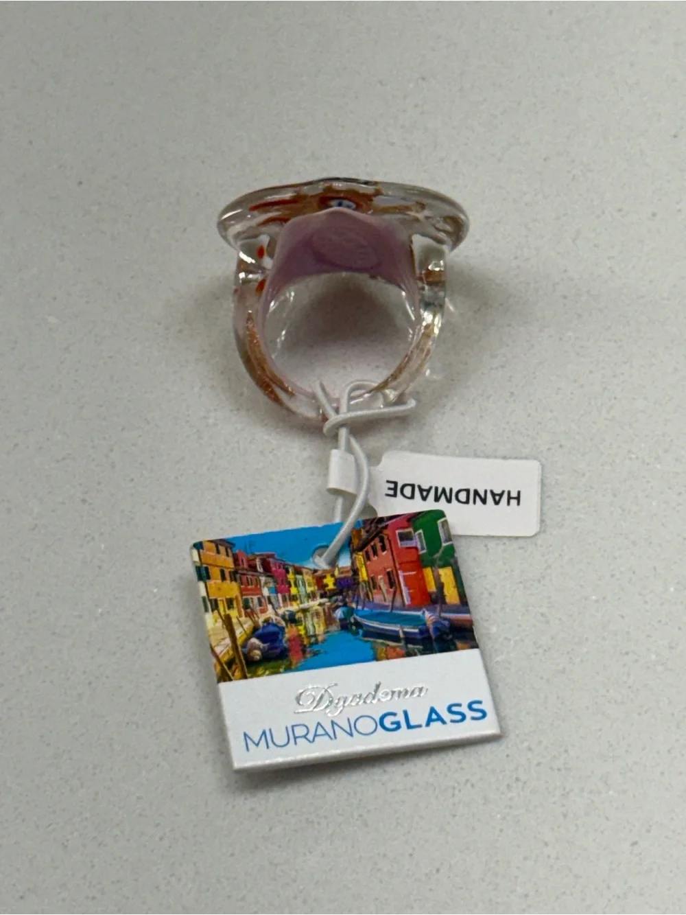 MADE IN ITALY MURANO Glass Statement Ring size 8 NWT